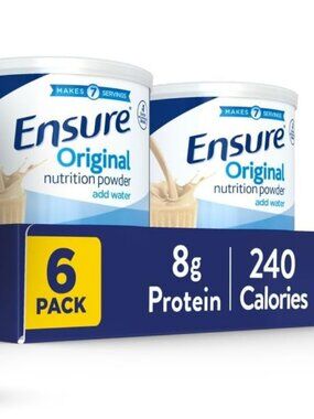 6-PACK Ensure Original Nutrition Powder Vanilla 8g Protein - 14.1 oz 07/26